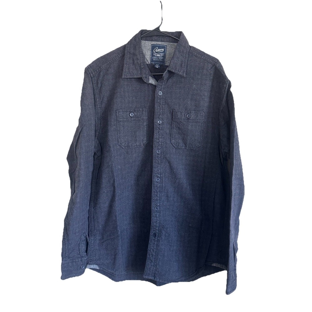Grayers 100% Cotton Outdoor Heavy Flannel Shirt Mens Large Speckled Charcoal